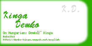 kinga demko business card